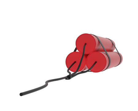 Dynamite isolated on background. 3d rendering - illustration