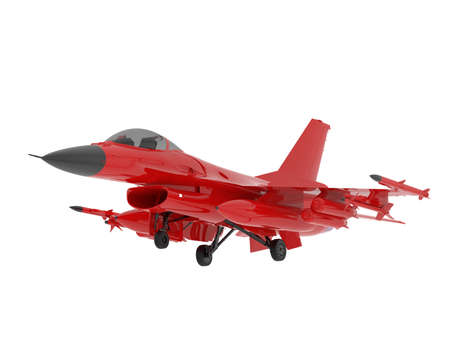 Jet fighter isolated on background. 3d rendering - illustration