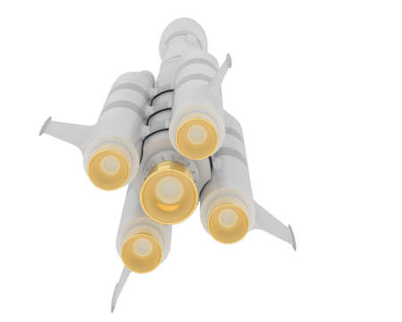 Rocket isolated on background. 3d rendering - illustration