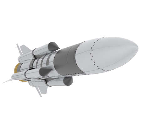 Rocket isolated on background. 3d rendering - illustration