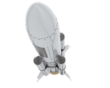 Rocket isolated on background. 3d rendering - illustration