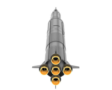 Rocket isolated on background. 3d rendering - illustration