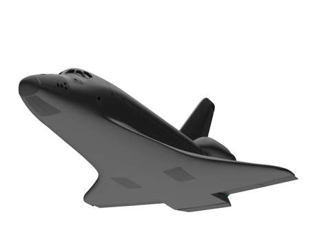 Space ship isolated on background. 3d rendering - illustration