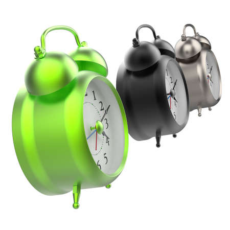 Alarm clock isolated on background. 3d rendering - illustration