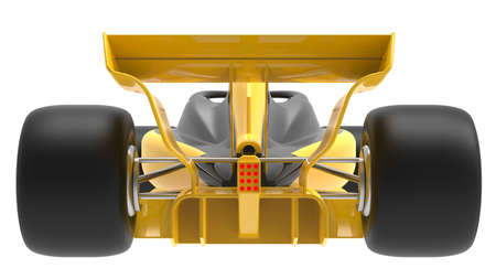 Racing car with side view position, isolated on background. 3d rendering - illustration