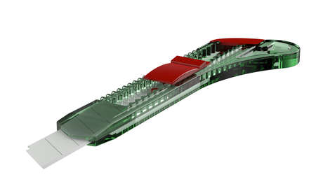 Cutter knife isolated on background. 3d rendering - illustration