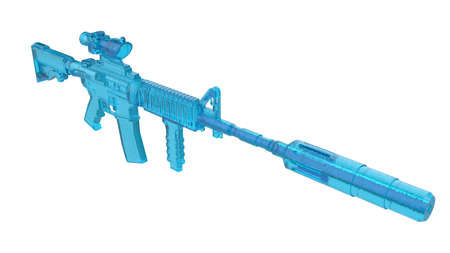 Machine gun isolated on background. 3d rendering - illustration