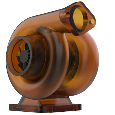Engine turbo charger isolated on background. 3d rendering - illustration