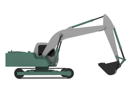 Excavator toy isolated on background with. 3d rendering - illustrationの写真素材