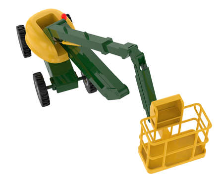 Aerial platform or lift bucket isolated on background with mask. 3d rendering - illustration