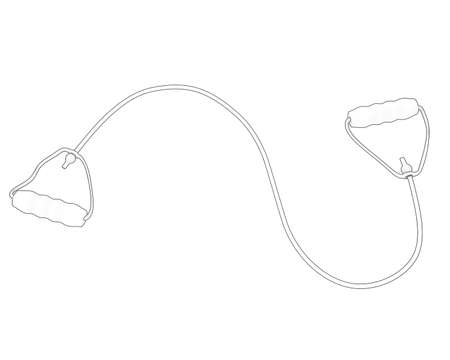 Elastic rope isolated on background. 3d rendering - illustration