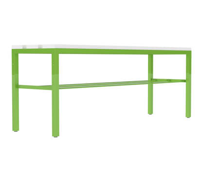 Locker room bench isolated on background. 3d rendering - illustration