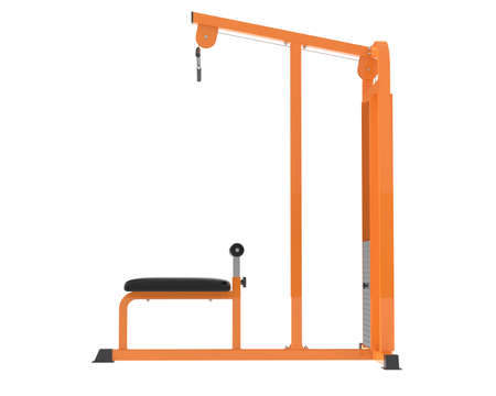 Pull-down equipment for gym isolated on background. 3d rendering - illustration