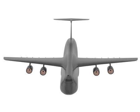 Cargo airplane isolated on background. 3d rendering - illustration