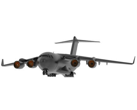 Cargo airplane isolated on background. 3d rendering - illustration