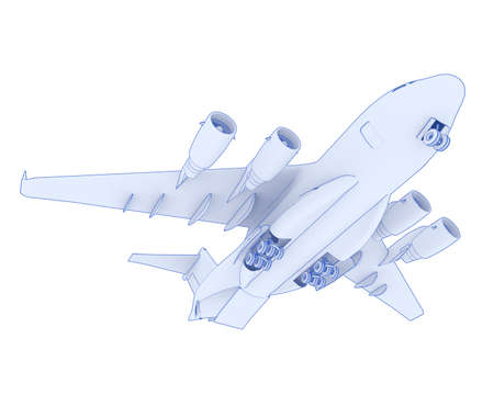 Cargo airplane isolated on background. 3d rendering - illustrationの写真素材