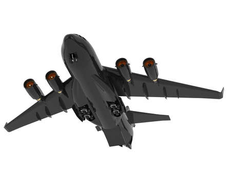 Cargo airplane isolated on background. 3d rendering - illustration