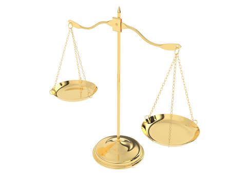 Balance scale isolated on background. 3d rendering - illustrationの写真素材