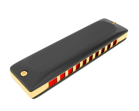 Classic harmonica isolated on background. 3d rendering - illustrationの写真素材
