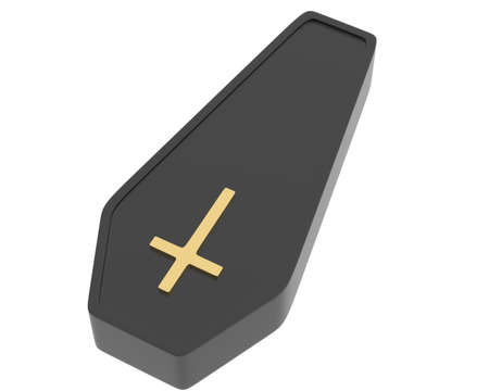Coffin isolated on background. 3d rendering - illustration