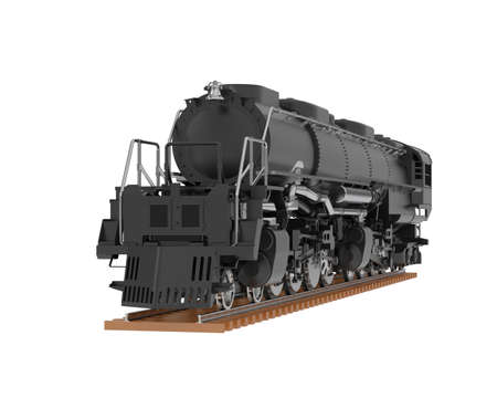 Locomotive isolated on background. 3d rendering - illustration
