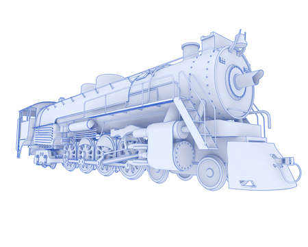 Locomotive isolated on background. 3d rendering - illustrationの写真素材
