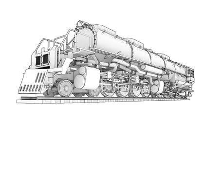 Locomotive isolated on background. 3d rendering - illustrationの写真素材