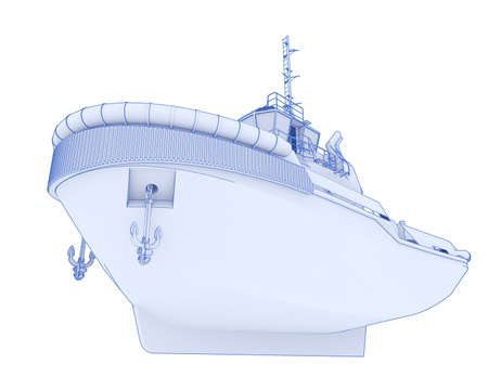 Fishing boat isolated on background. 3d rendering - illustration