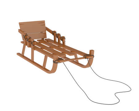 Sledge isolated on background. 3d rendering - illustration
