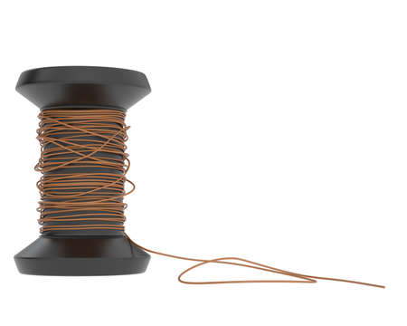 Spool of thread isolated on background. 3d rendering - illustration