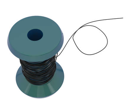 Spool of thread isolated on background. 3d rendering - illustration