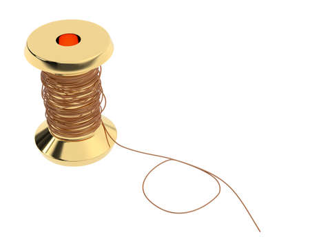 Spool of thread isolated on background. 3d rendering - illustrationの写真素材