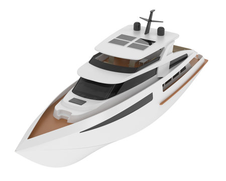 Super yacht isolated on background. 3d rendering - illustrationの写真素材