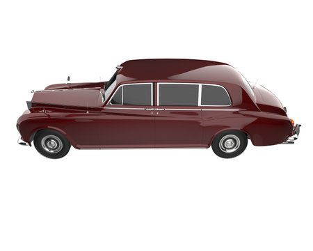 Vintage Classic Car on a white background. 3d Renderingの写真素材