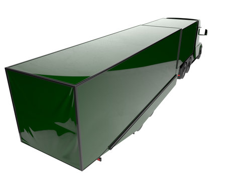 Cargo car isolated on white background. 3d render. Side view.の写真素材