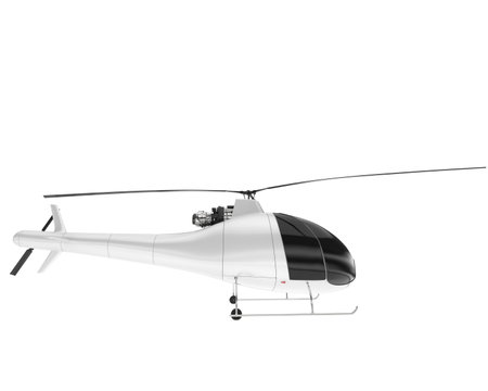 Helicopter isolated on a white background. 3d rendering.の写真素材