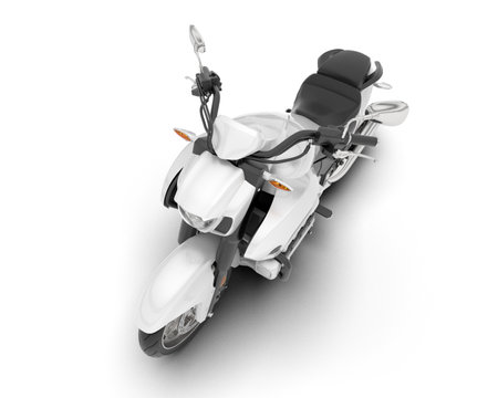 White scooter on a white background. 3D illustrationの写真素材