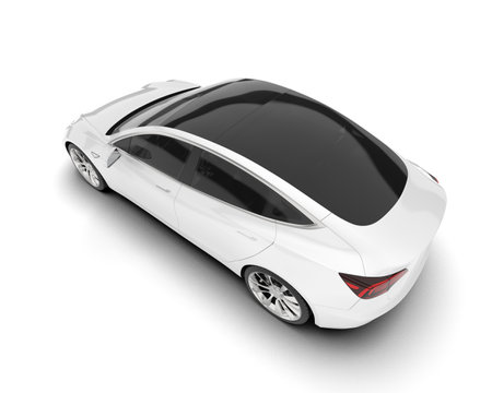 White concept sports car coupe. 3d rendering on white backgroundの写真素材