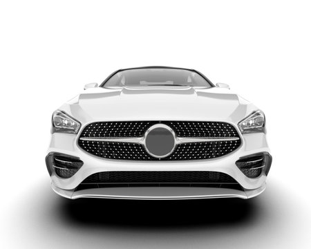 3d rendering of a brand-less generic concept car in white backgroundの写真素材