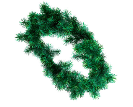 Conceptual green christmas or new year font isoalted on white backgroundの写真素材