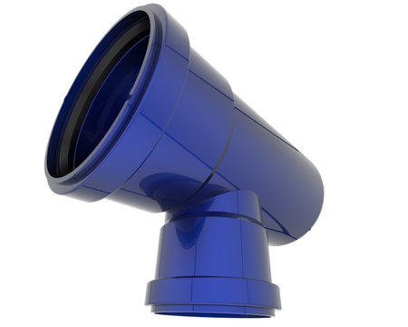 Blue megaphone isolated on white background. 3d render.の写真素材