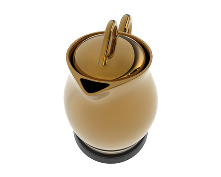 Golden beer can isolated on a white background. 3d render.の写真素材