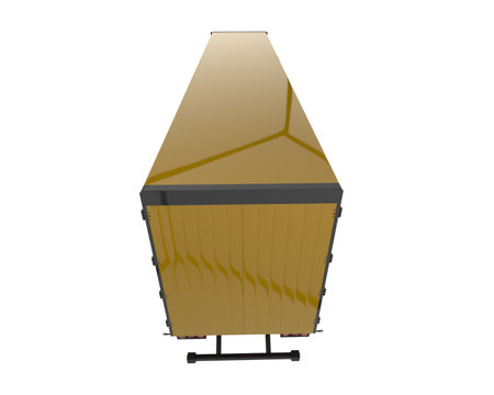 Cargo container isolated on white background. 3d rendering. Computer digital drawing.の写真素材