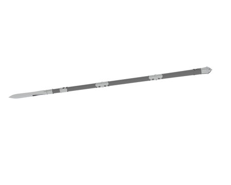 3d rendering of a snowboard isolated on a white background.