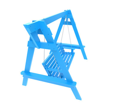 Hydraulic crane isolated on white background. 3d rendering.の写真素材