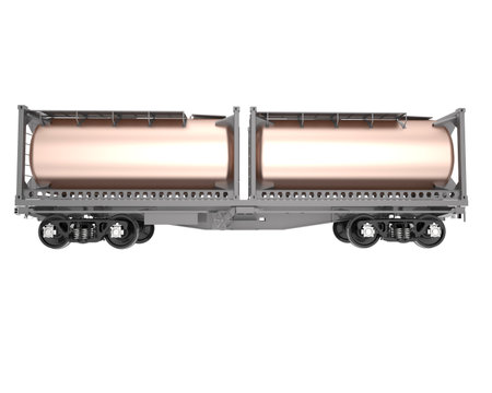 Railway wagons isolated on white background. 3d rendering.