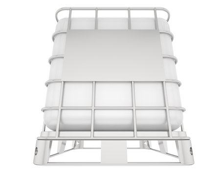 Oil tank isolated on white background. 3d render. Front view.の写真素材