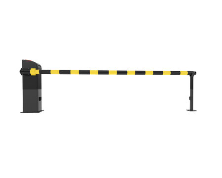 Road barrier. Isolated on white background. 3d rendering.