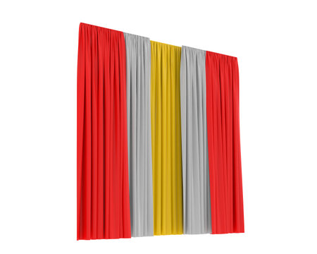 Flag of Belgium on curtain isolated on white background. 3d renderingの写真素材
