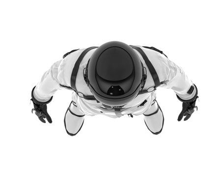 Astronaut isolated on the white background. 3d rendering.の写真素材